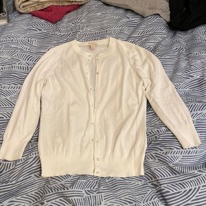 J. Crew White Cardigan